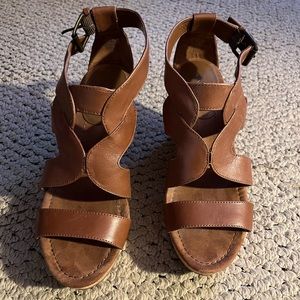 Nine West brown wedge shoes!